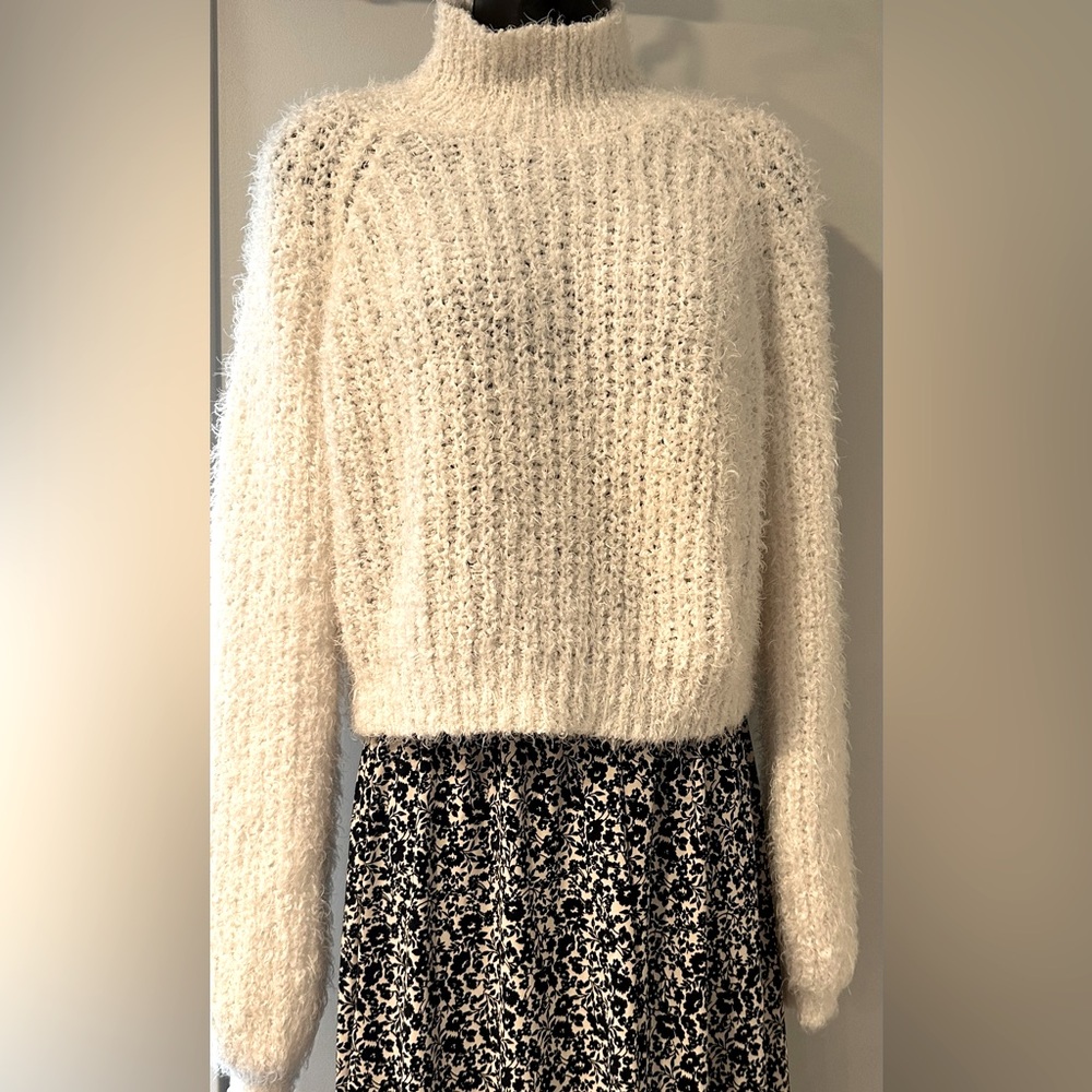 Kendall & Kylie Soft White Turtleneck Sweater